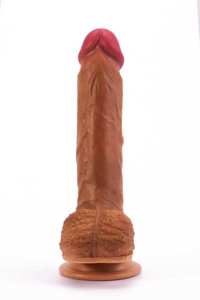 Dual-layered - Dildo realist, maro, 21.5 cm - detaliu 4