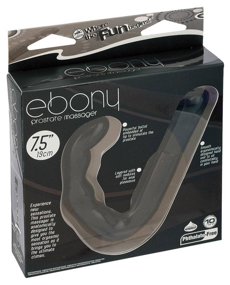 Ebony - Stimulator Prostata cu Vibratii, 19 cm