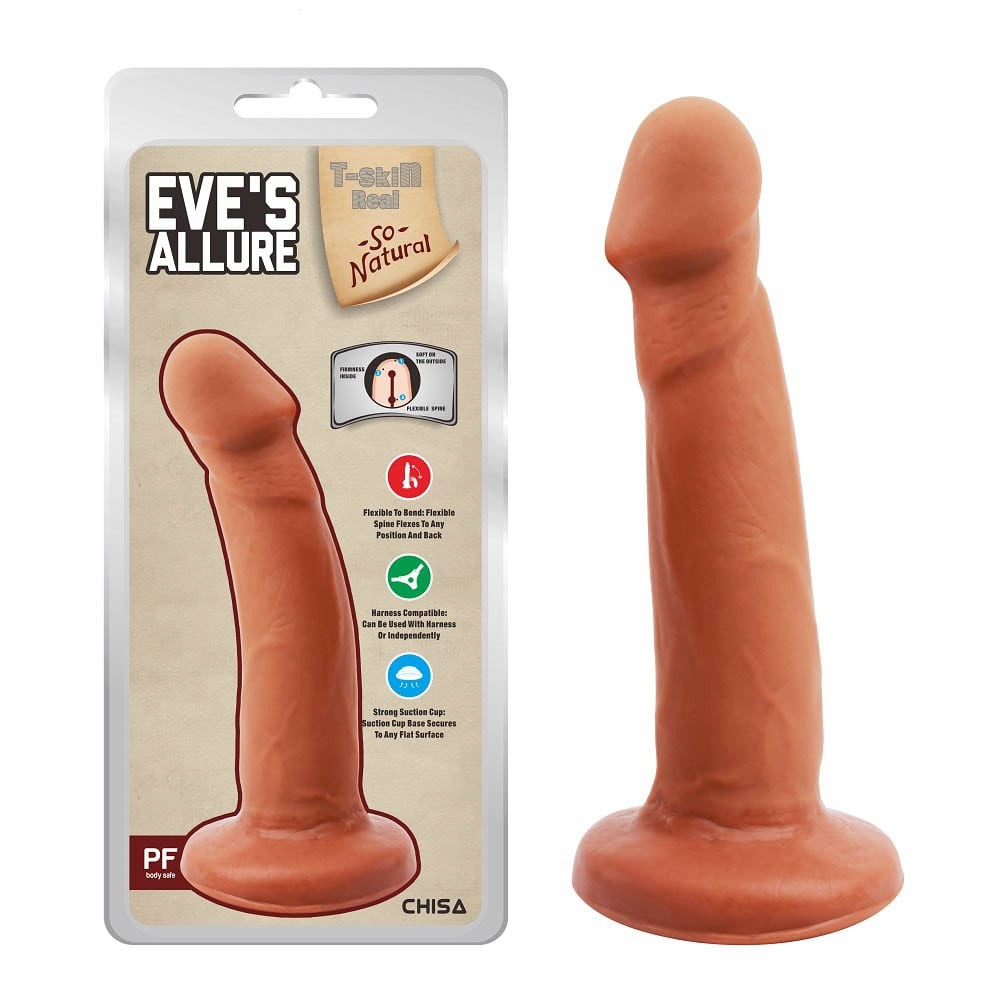 Eve's Allure - Dildo realist, crem închis, 18.5 cm - detaliu 3