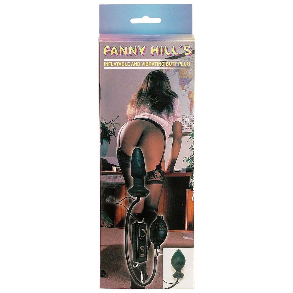 Fanny Hills - Butt Plug Gonflabil și cu Vibrații Multiple, Negru, 11 cm - detaliu 1