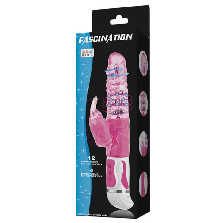 Fascination Bunny - Vibrator iepuraș, roz, 27.5 cm