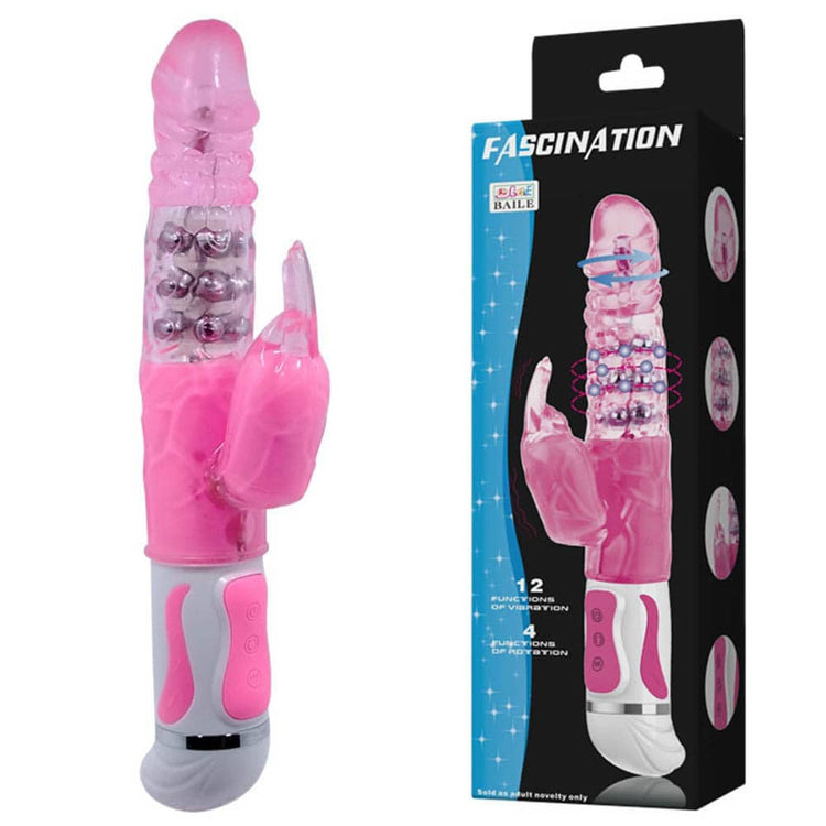 Fascination Bunny - Vibrator iepuraș, roz, 27.5 cm - detaliu 2