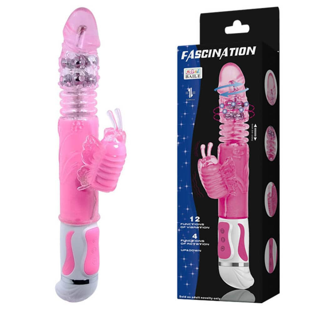 Fascination Bunny - Vibrator iepuraș, roz, 30.5 cm - detaliu 3