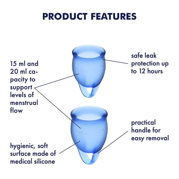Feel Confident - Set 2 Cupe Menstruale din Silicon Medical - detaliu 2