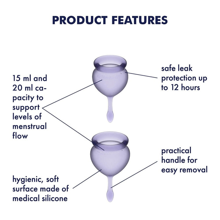 Feel Good - Set 2 Cupe Menstruale din Silicon Medical - detaliu 3