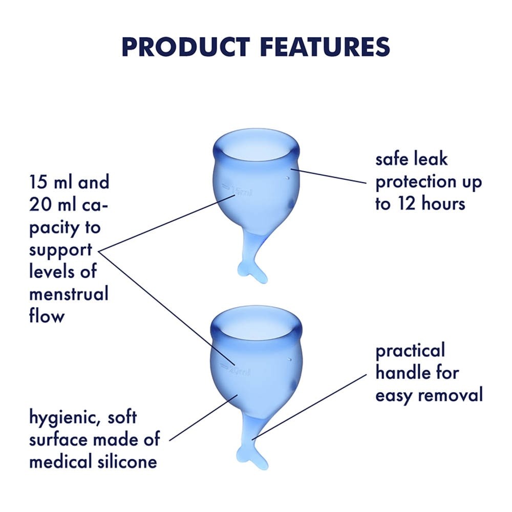 Feel Secure - Cupă menstruală, albastru - detaliu 2