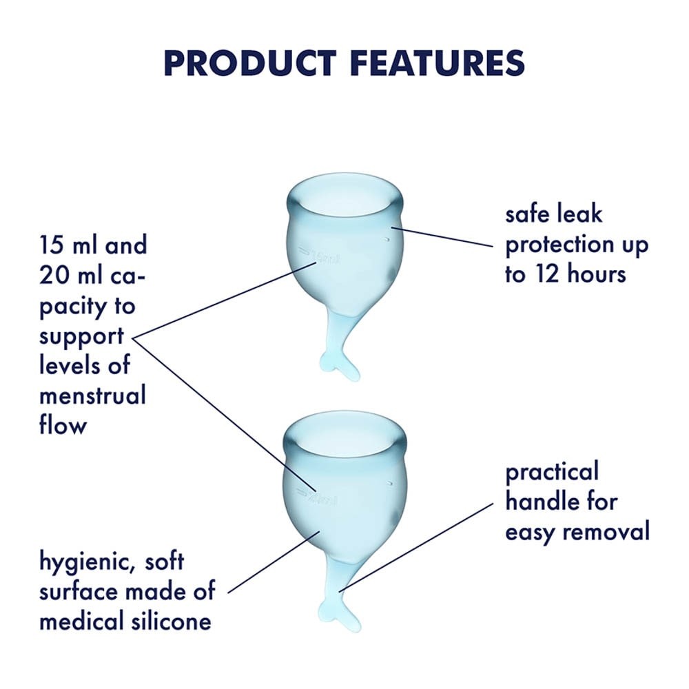 Feel Secure - Cupă menstruală, bleu - detaliu 2