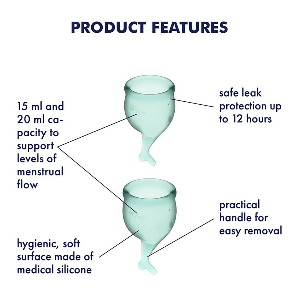 Feel Secure - Cupă menstruală, verde - detaliu 3