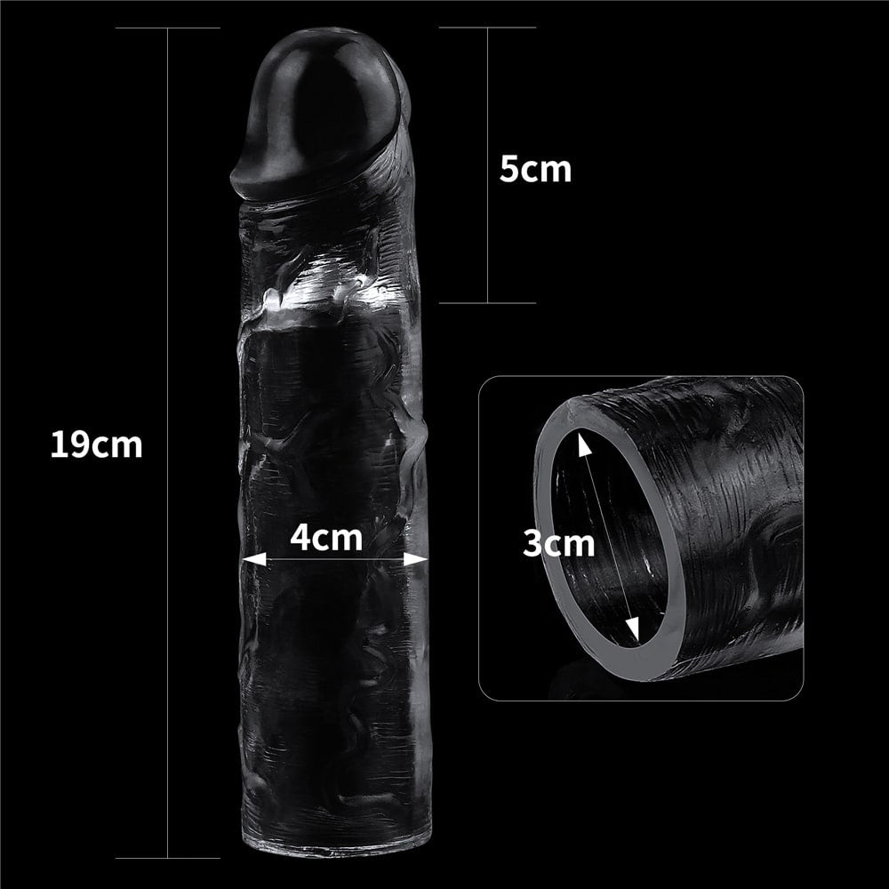 Flawless Clear Penis Sleeve - Manson Prelungitor Penis, 19 cm