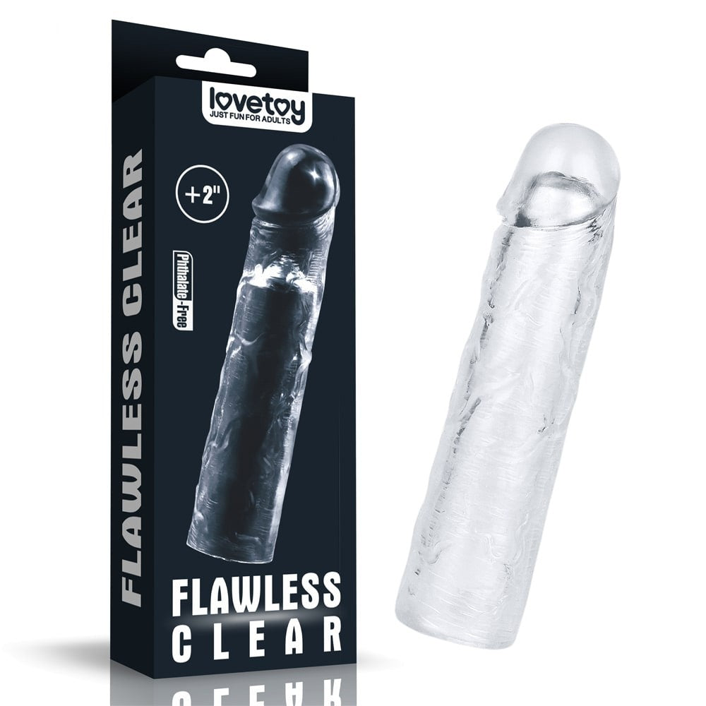 Flawless Clear Penis Sleeve - Manson Prelungitor Penis, 19 cm - detaliu 6