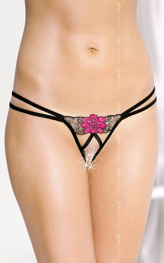 Floricica Roz - Lenjerie sexy G-String 2448, black, S/L