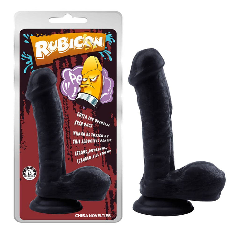 Gentle Rubicon - Dildo realistic, negru, 19 cm