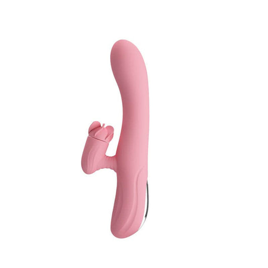 Gina LaVagina - Vibrator iepuraș cu stimulator rotativ pentru clitoris, 20,5x3,5 cm