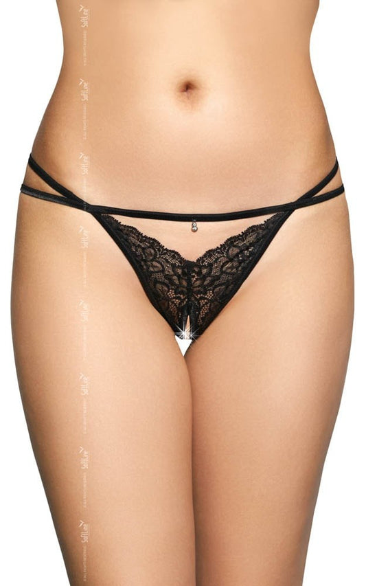 Gina - Lenjerie sexy G-String 2496, negru, S/M - detaliu 1