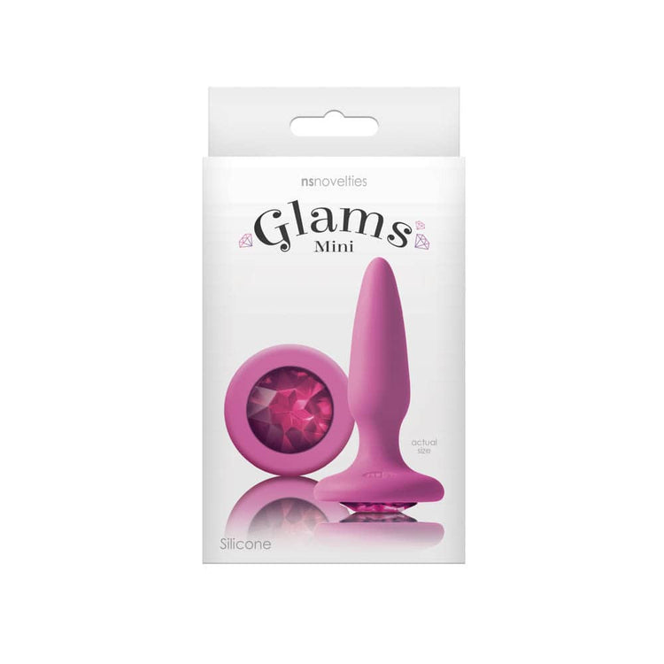 Glams Mini Gem - Dop Anal Roz cu Diamant, 8.5 cm - detaliu 1