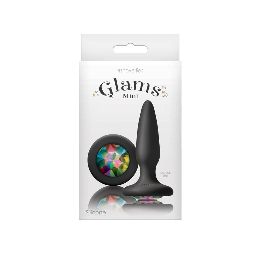 Glams Mini Rainbow Gem - Dop Anal cu Diamant, 8.5 cm