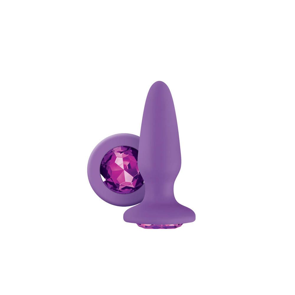 Glams Purple Gem - Dop anal din silicon, mov, 10.5 cm - detaliu 1