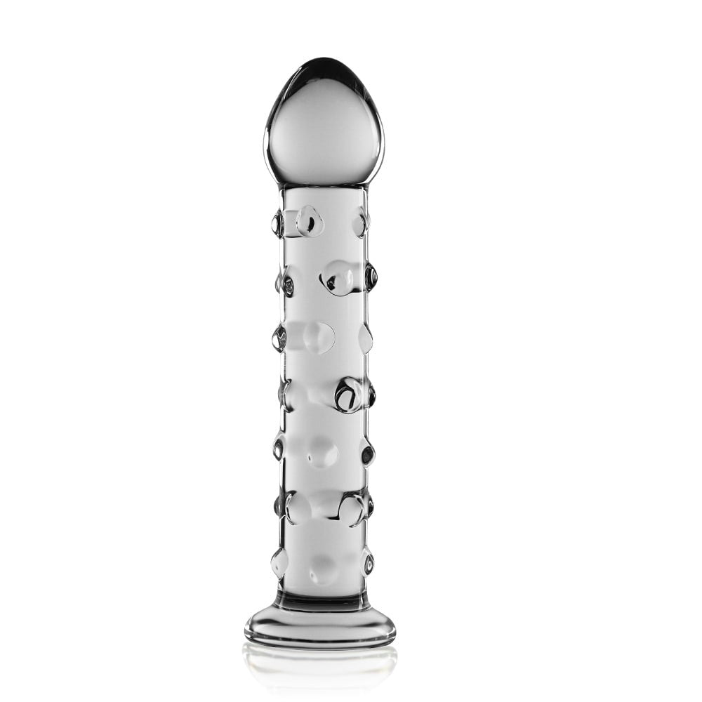 Glass Romance 2 - Dildo de sticlă, transparent, 17 cm