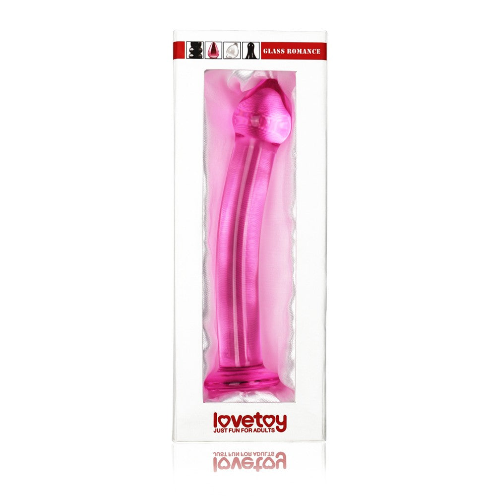 Glass Romance - Dildo din sticlă, roz, 14.5 cm - detaliu 1