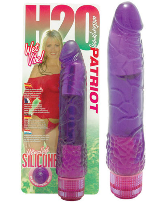 H2O Patriot - Vibrator realist, mov, 19 cm - detaliu 1