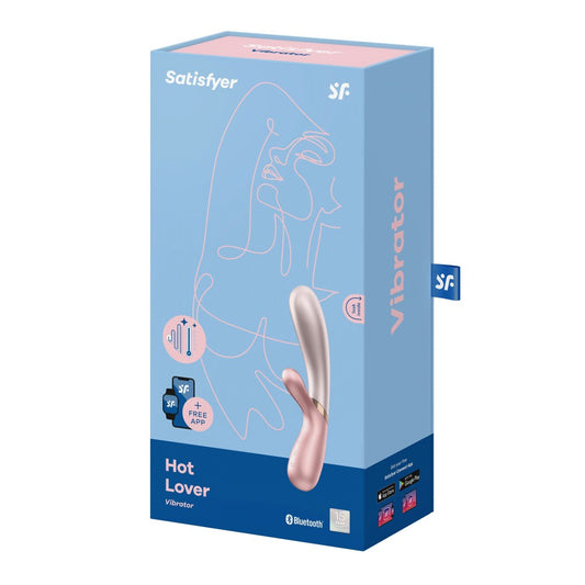 Hot Lover Pink/Dark Pink - Vibrator cu Incalzire si App Control, 20x3.5 cm