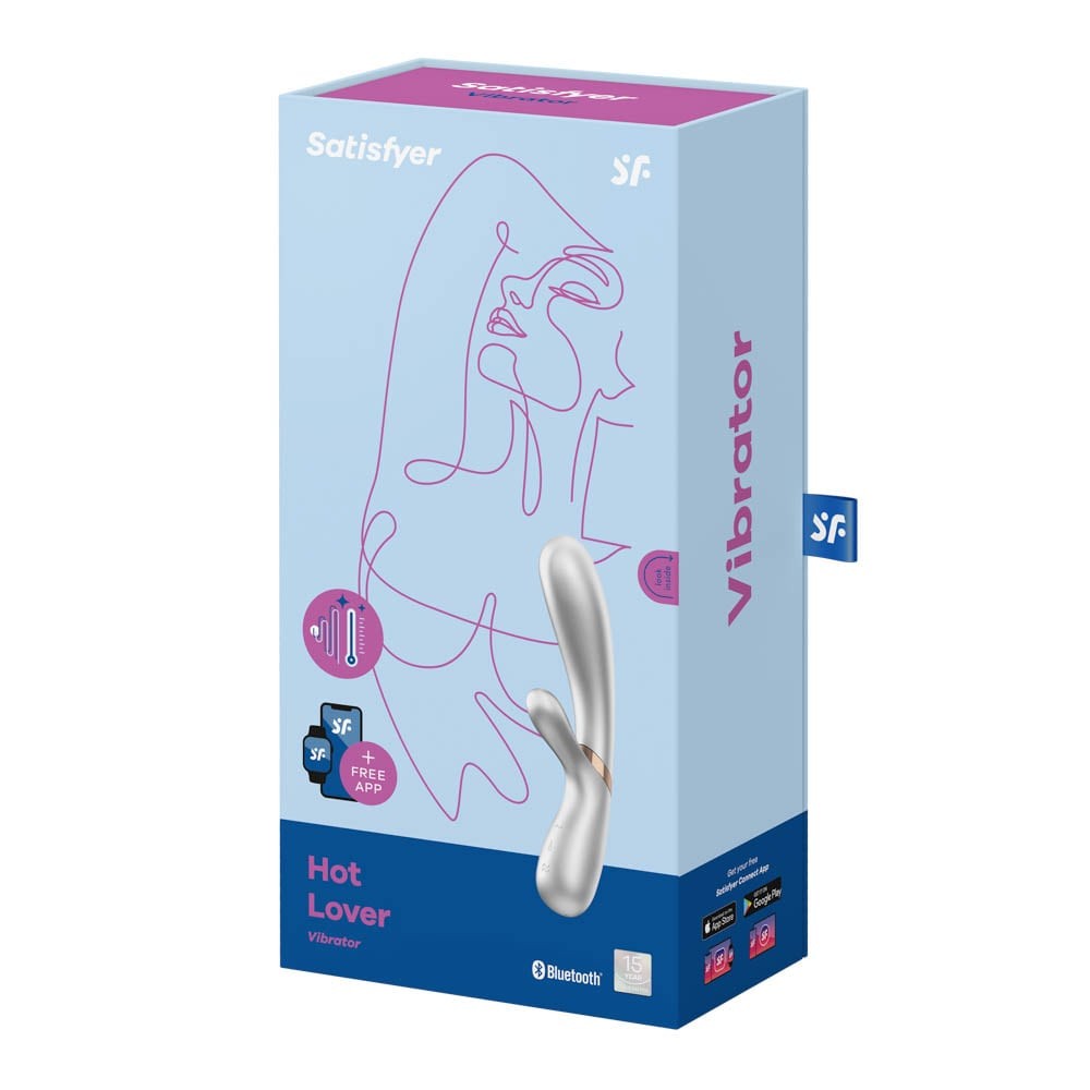 Hot Lover Silver/Champagne - Vibrator Rabbit cu Incalzire, 19.9x3.5 cm - detaliu 3