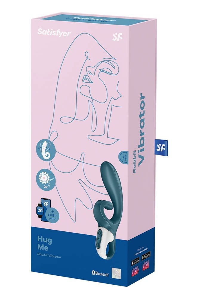 Hug Me Grayblue - Vibrator Iepure cu Control prin Aplicatie, 21x4,2 cm - detaliu 6