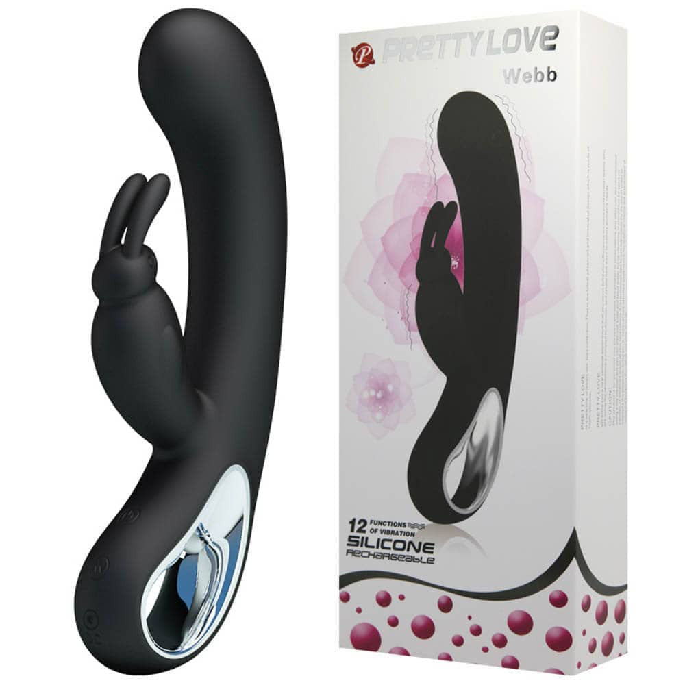 Iepurașul Webb - Vibrator iepuraș, negru, 21 cm - detaliu 1