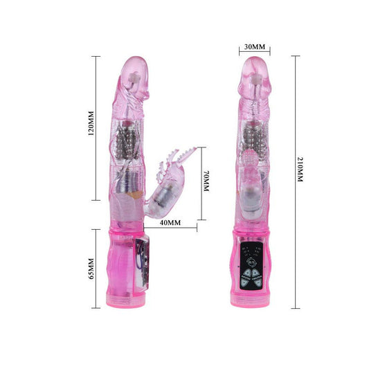 Intimate Lover - Vibrator Rabbit cu Bile Rotative, 21x3 cm - detaliu 1