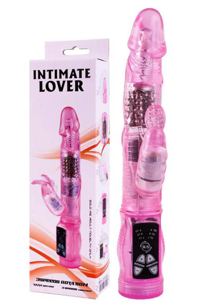 Intimate Lover - Vibrator Rabbit cu Bile Rotative, 21x3 cm - detaliu 3