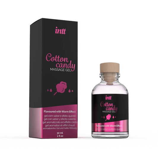 Intt Cotton Candy - Gel de Masaj cu Efect de Incalzire si Aroma de Vata de Zahar, 30 ml