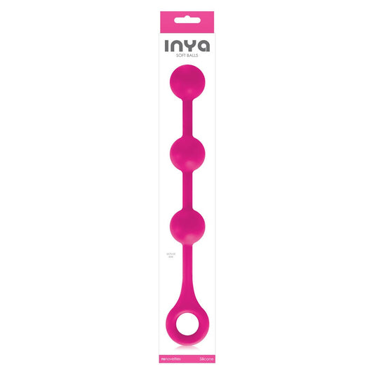 INYA Soft Balls Pink - Bile Anale din Silicon, 32 cm