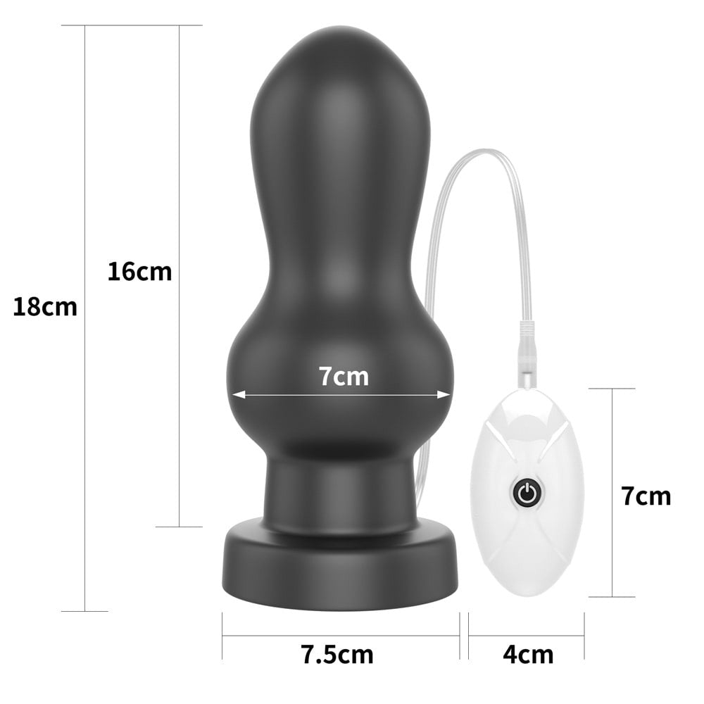 King Sized Vibrating Anal Rammer - Vibrator Anal Mare cu Telecomanda, 18 cm