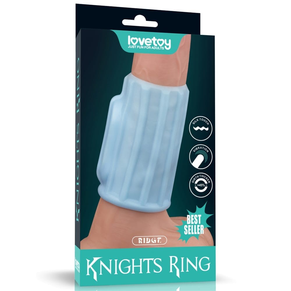 Knights Ring 2 - Manșon pentru penis, albastru, 10 cm