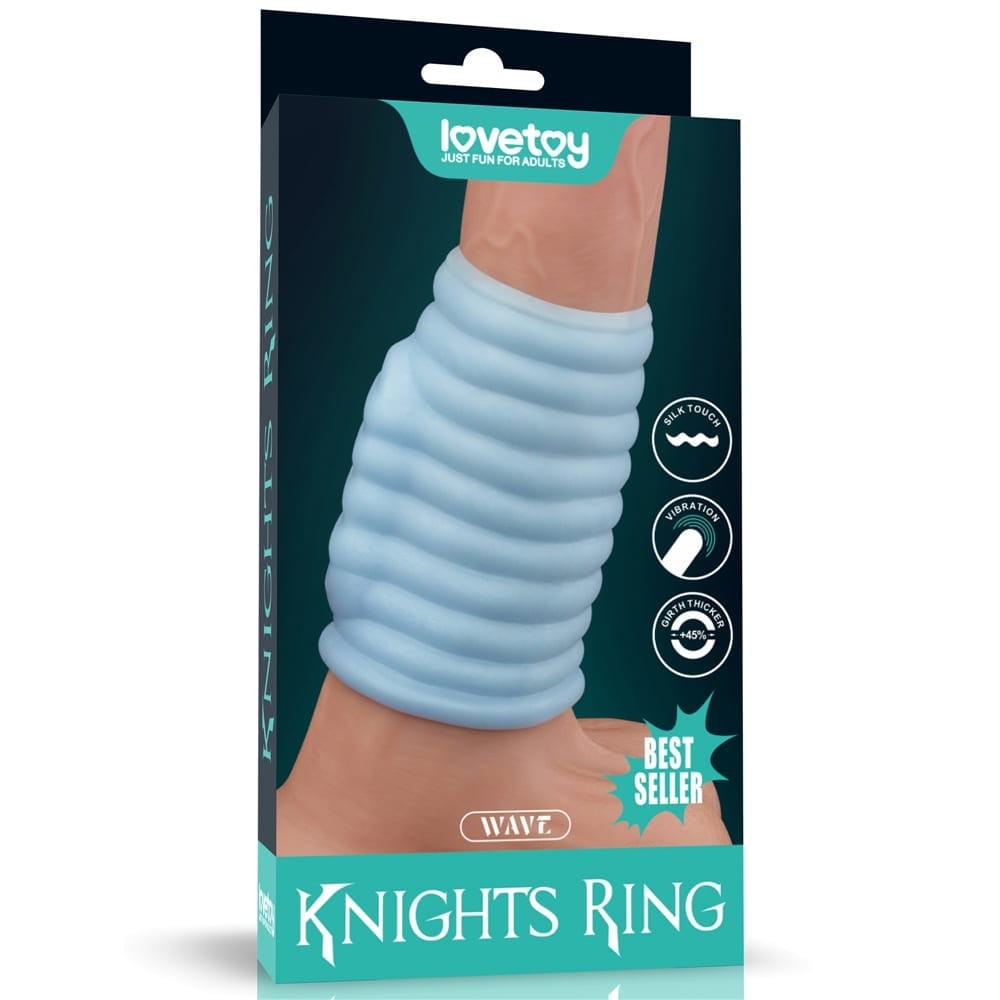 Knights Ring 3 - Manșon pentru penis, albastru, 10 cm