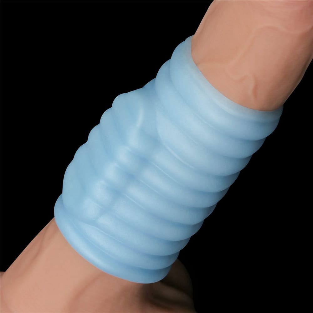 Knights Ring 3 - Manșon pentru penis, albastru, 10 cm - detaliu 3