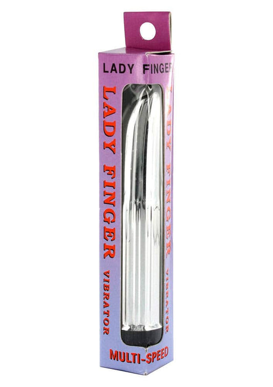 Lady Finger - Vibrator clasic, argintiu, 8 cm