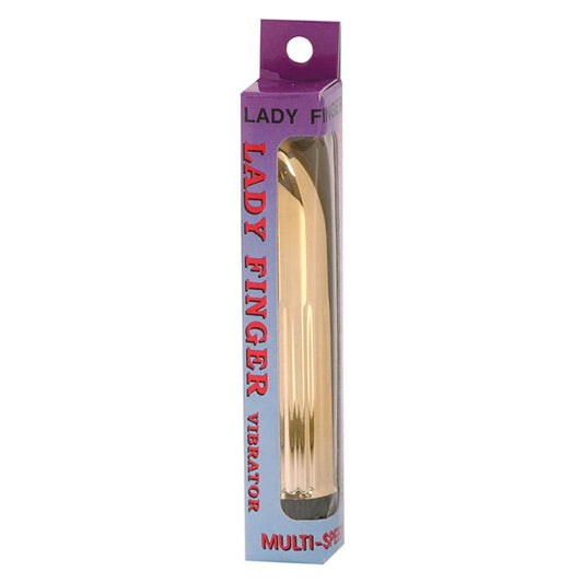 Lady Finger - Vibrator clasic, auriu, 12 cm