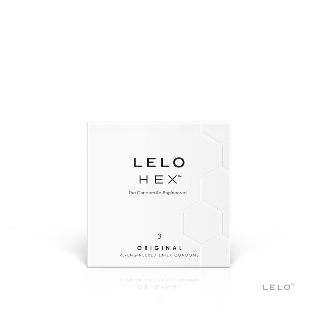 Lelo Hex - Prezervative Premium cu Structura Hexagonala 3 Bucati
