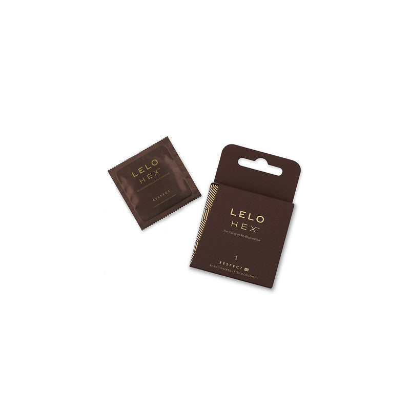 Lelo Hex Respect - Prezervative Structura Hexagonala XL 3 Bucati