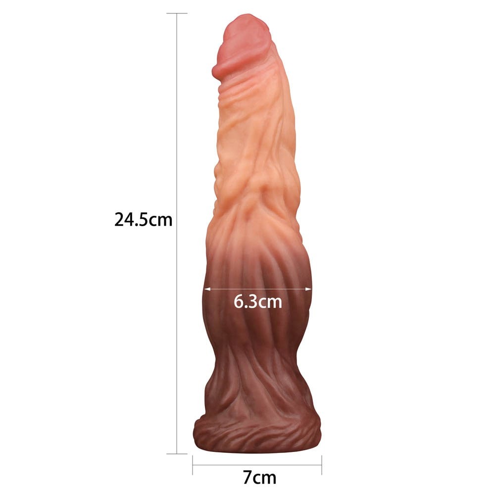 Liquid Silicone Nature Cock - Dildo Striat pentru Super Stimulare, 24,5 cm 