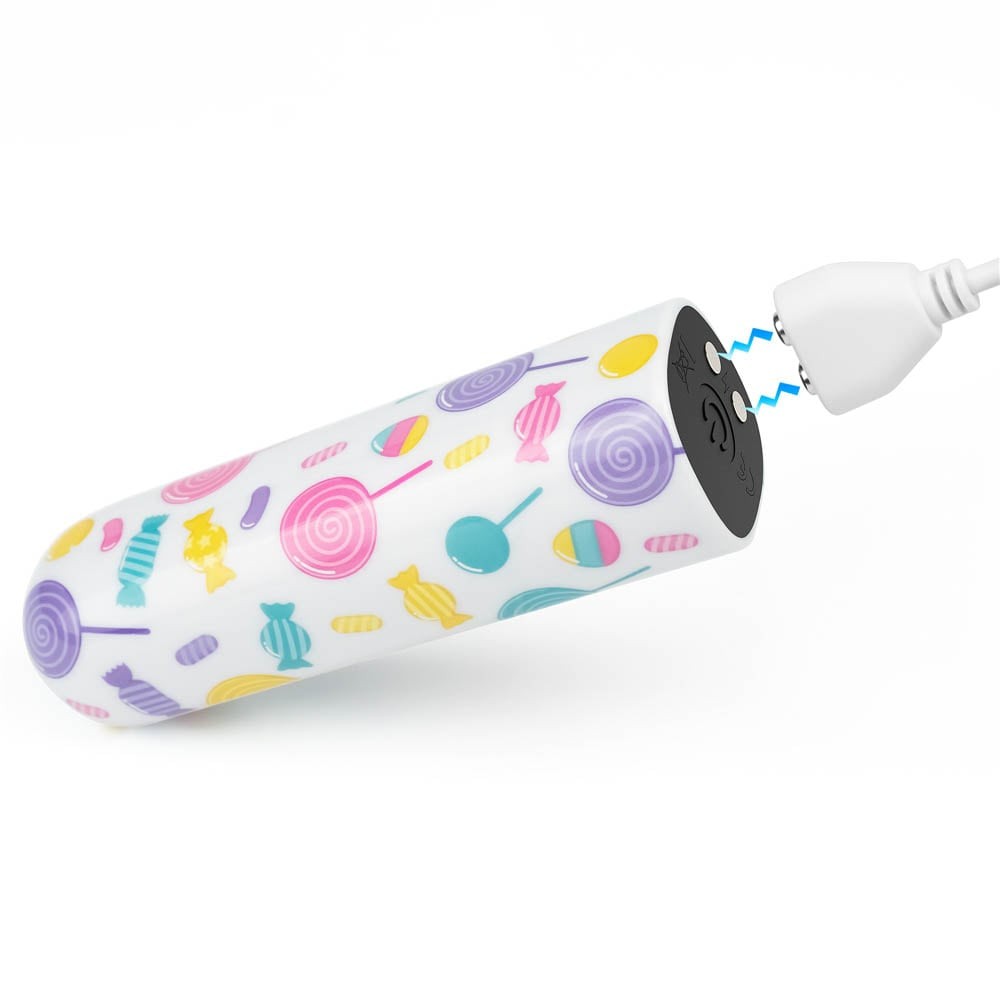 Lollipop Massager - Vibrator Glont Reincarcabil cu 10 Functii, 8,5 cm - detaliu 2