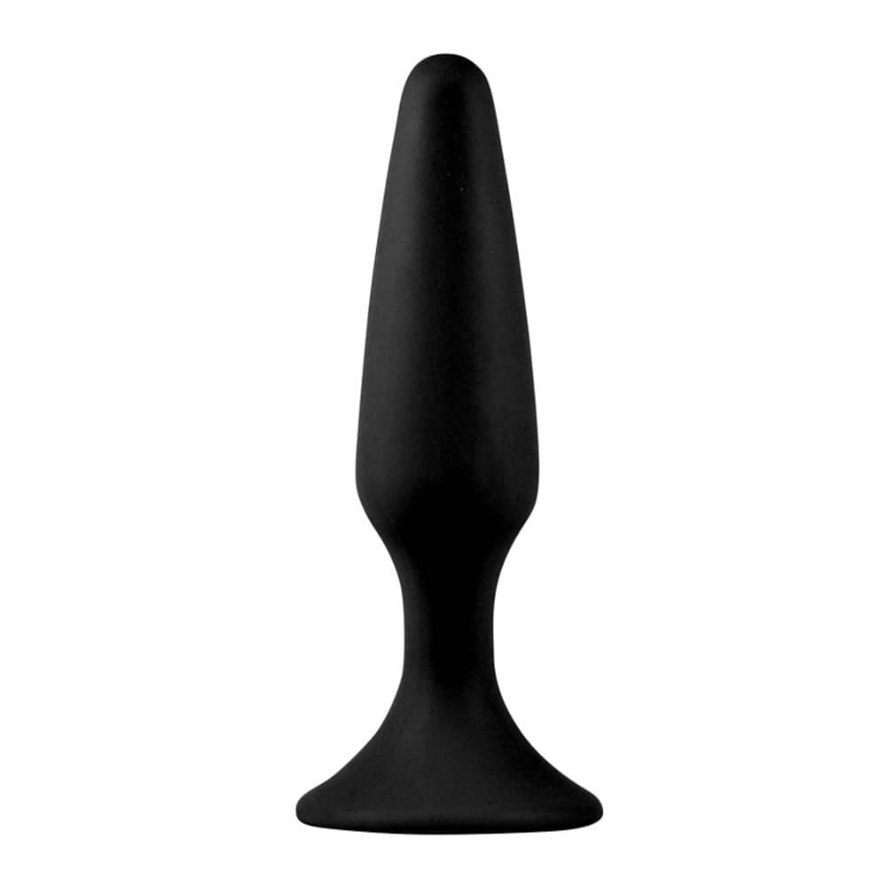 LURE ME Slim - Butt Plug Negru din Silicon cu Ventuza, 12,2 cm - detaliu 1
