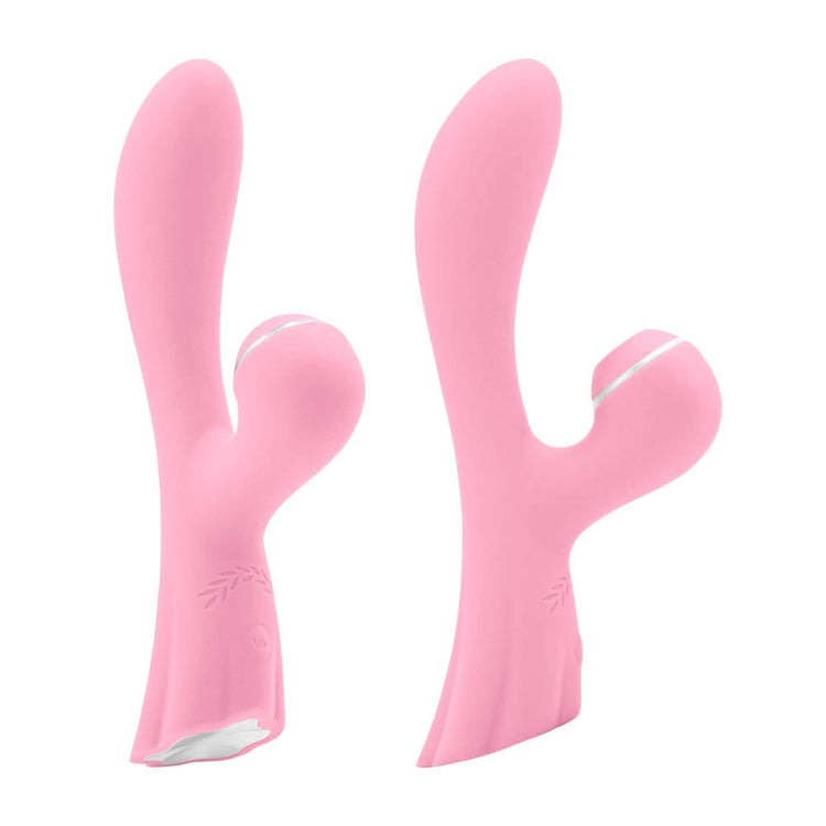 Luxe Aura Pink - Vibrator Rabbit cu Aspirator pentru Clitoris, 19,5x3,8 cm - detaliu 1