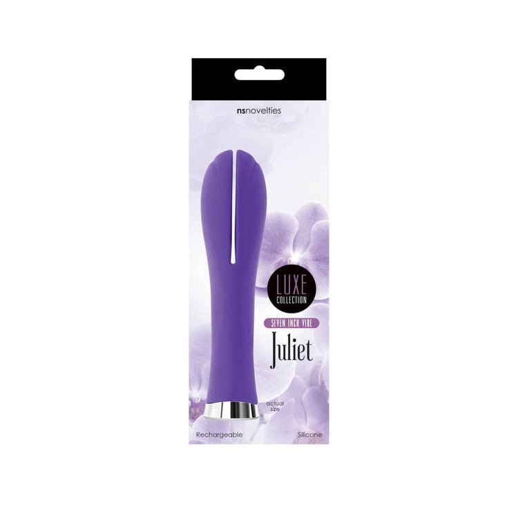 Luxe Juliet Dual Seven Purple - Vibrator Clasic cu Varf Dublu, 16,5x3,5 cm - detaliu 1