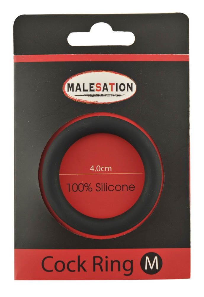 Malesation - Inel pentru penis, negru, 4 cm