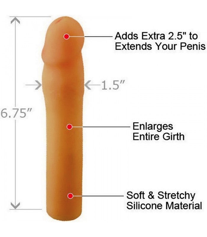 Stâlpul - Extensie de penis cu textură naturală, crem