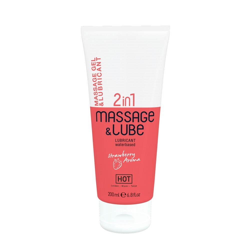 Massage & Glide Gel - Ulei de masaj, căpșuni, 200 ml