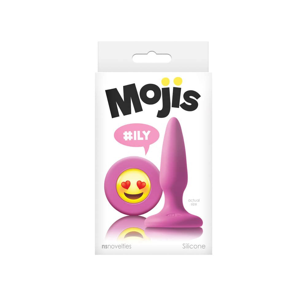 Moji's Ily Pink - Dop Anal din Silicon cu Emoticon, Ventuza, 8,5 cm