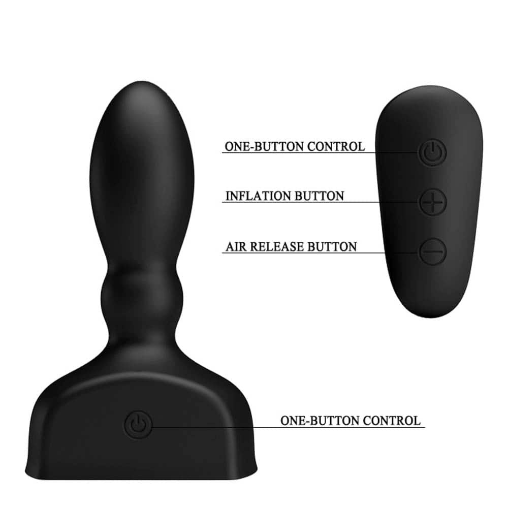 Mr. Play Inflatable Anal Plug - Vibrator Anal Gonflabil cu Telecomanda, 11,8 cm - detaliu 1